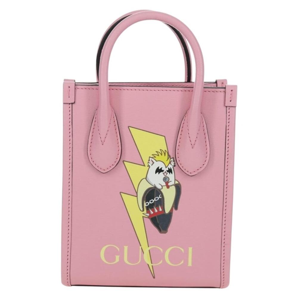 Gucci Leather Bananya Mini Tote Bag Pink